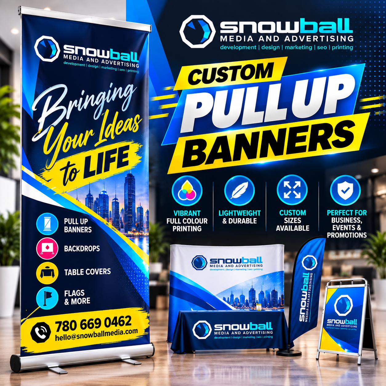 Retractable pull-up banner stand